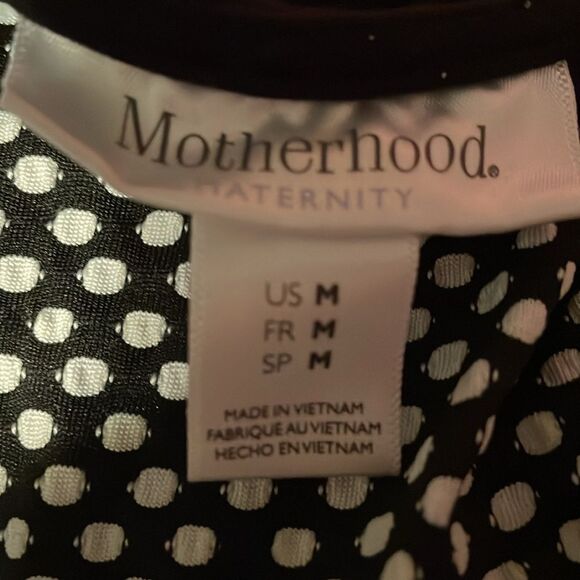 Motherhood sz M maternity dress black & white sleeveless block design polka dot - Picture 12 of 15